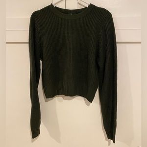 *New with Tags!* Lulu’s Ride On By Dark Olive Green Knit Backless Sweater